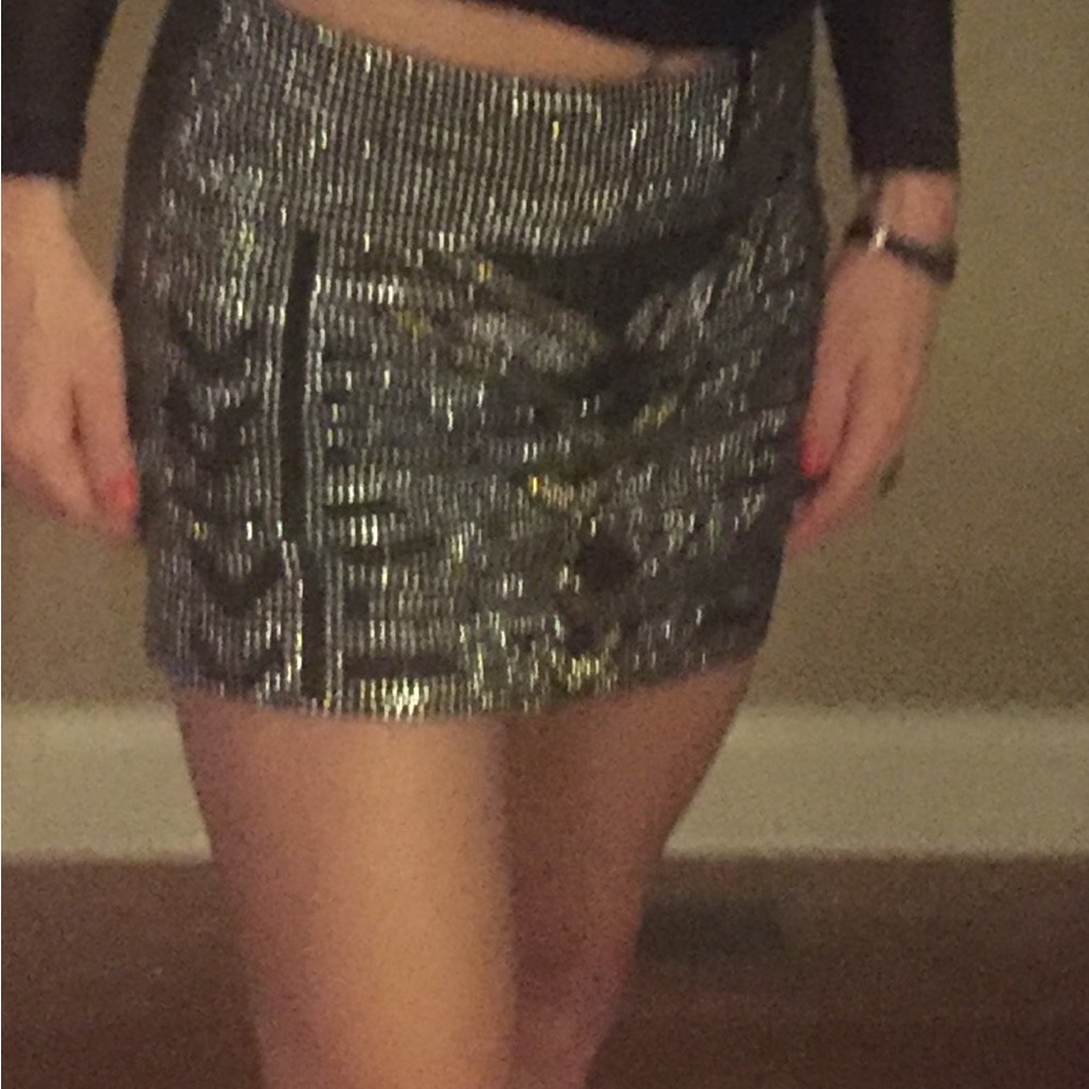 Fate rhinestone Aztec rocker girl skirt. Size S